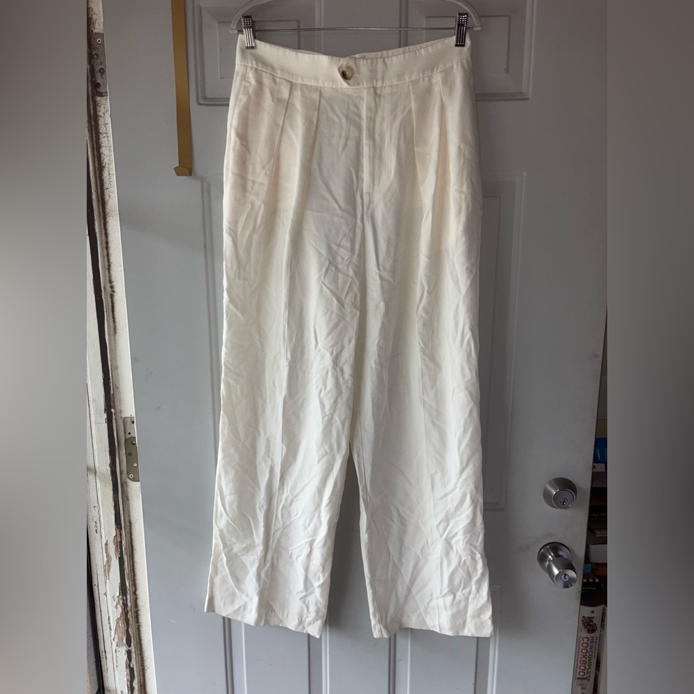 Free People white lyocell pants size 8